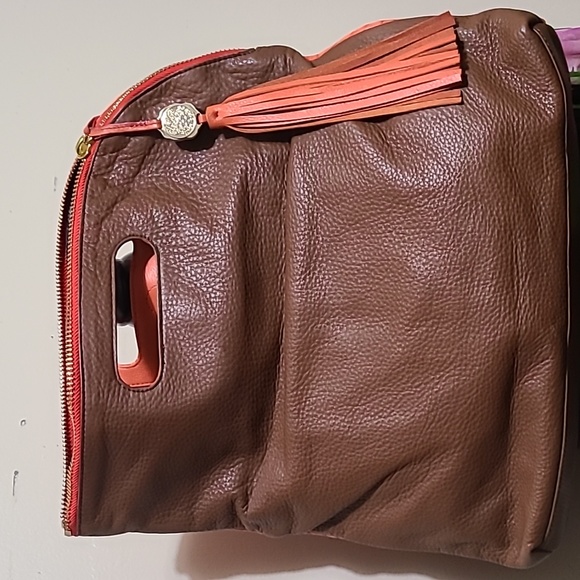 Vince Camuto Leather Monnogram Handbag - Picture 3 of 10